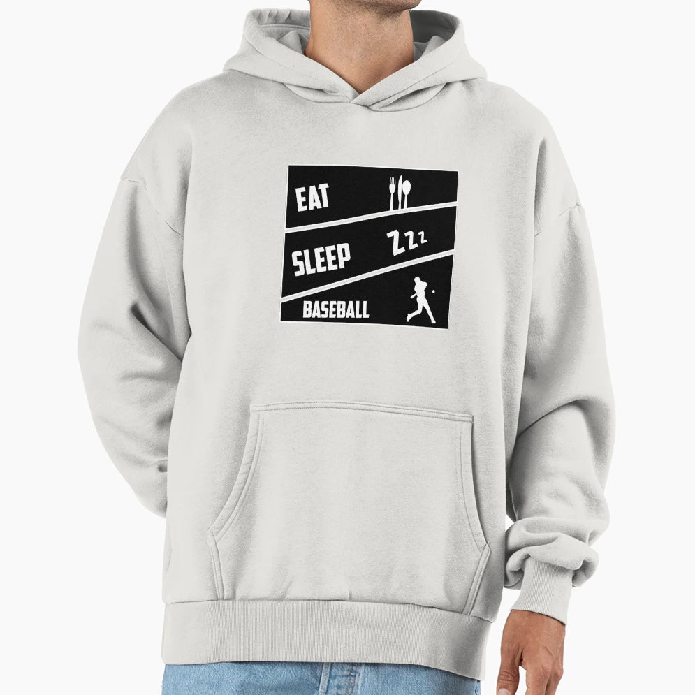 Eat Sleep Baseball Hoodie - Trendy Graphic Men Women - T-Shirt, Sweatshirt, Hoodie