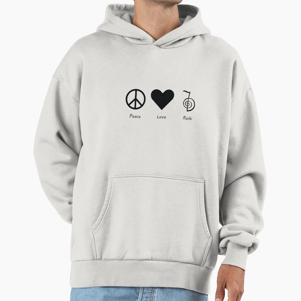 Peace Love Reiki Hoodie - Novelty Apparel Unisex - T-Shirt, Sweatshirt, Hoodie