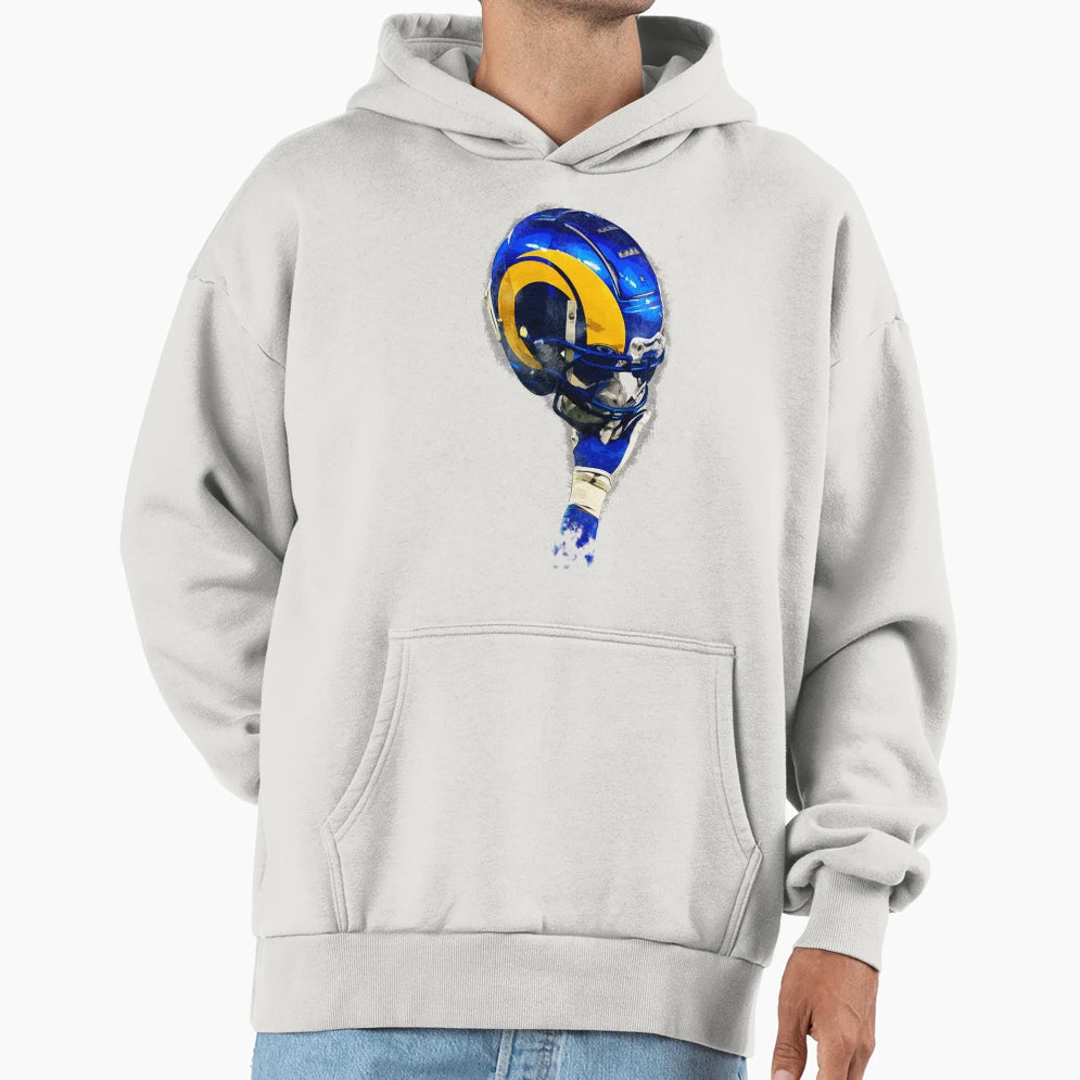 Rams Helmet High Hoodie - Trendy Graphic for Adults - T-Shirt, Sweatshirt, Hoodie