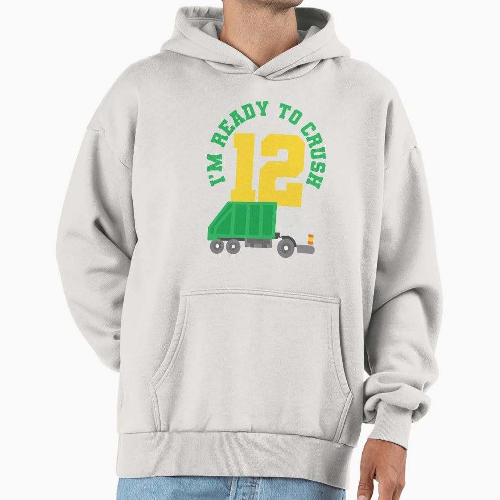 12Th Birthday Garbage Truck Twelve Hoodie - Streetwear Style for Adults - T-Shirt, Sweatshirt, Hoodie