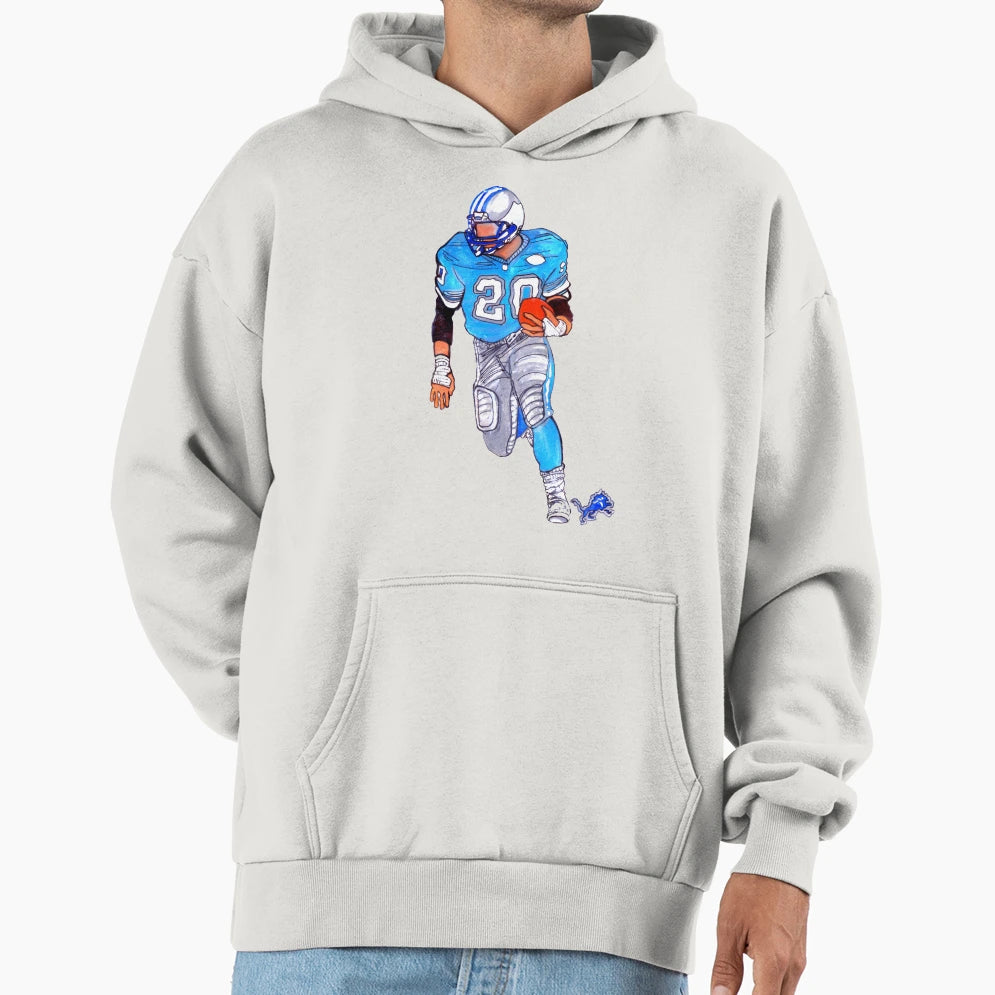 Detroit Gods Barry Sanders Hoodie - Minimalist Print for Adults - T-Shirt, Sweatshirt, Hoodie
