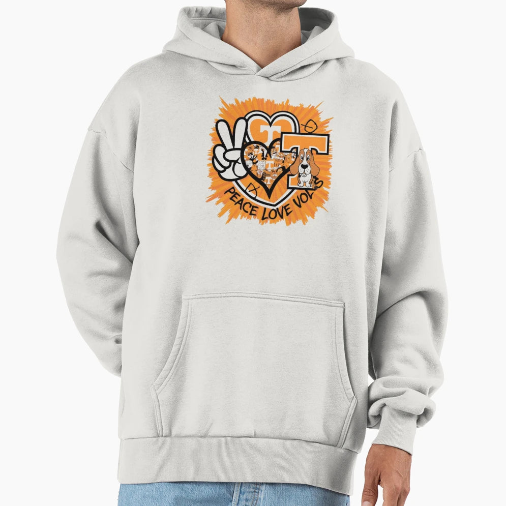 Peace Love Vols T-Shirt - Unique Graphic Unisex - T-Shirt, Sweatshirt, Hoodie