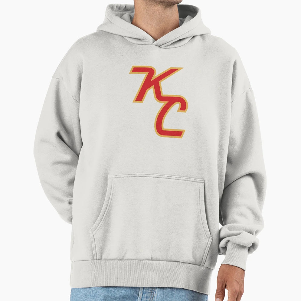 Kc Monograph Chiefs Colors Hoodie - Casual Everyday Wear Men Women - T-Shirt, Sweatshirt, Hoodie