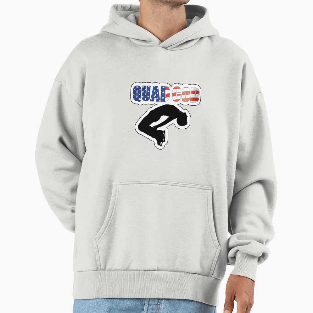 Usa Flag Patriotic Figure Skating Hoodie - Casual Everyday Wear Unisex - T-Shirt, Sweatshirt, Hoodie