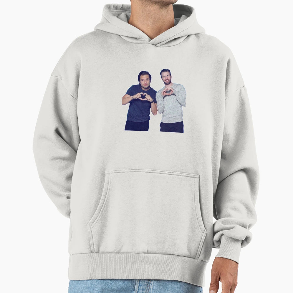 Chris Evans Sebastian Stan Hearts Hoodie - Custom Art Print for Adults - T-Shirt, Sweatshirt, Hoodie