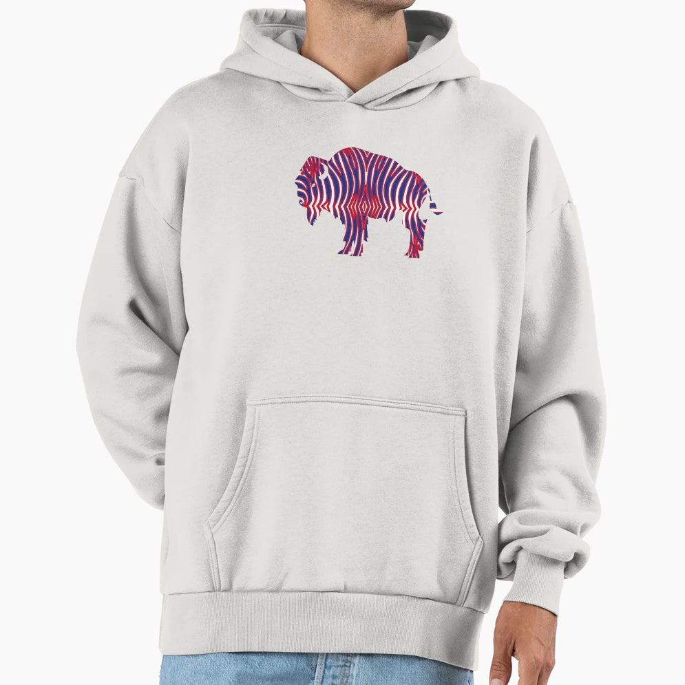 Zebra Stripe Buffalo New York Bison Hoodie - Trendy Graphic Men Women - T-Shirt, Sweatshirt, Hoodie