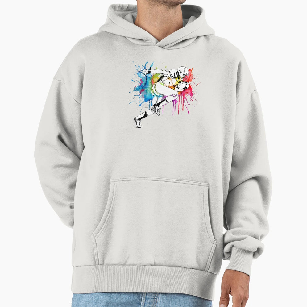 American Football Player Paint Hoodie - Aesthetic Graphic Unisex - T-Shirt, Sweatshirt, Hoodie