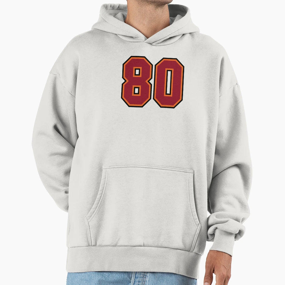 Number 80 Sports Tampa Eighty Jersey Hoodie - Minimalist Print for Adults - T-Shirt, Sweatshirt, Hoodie