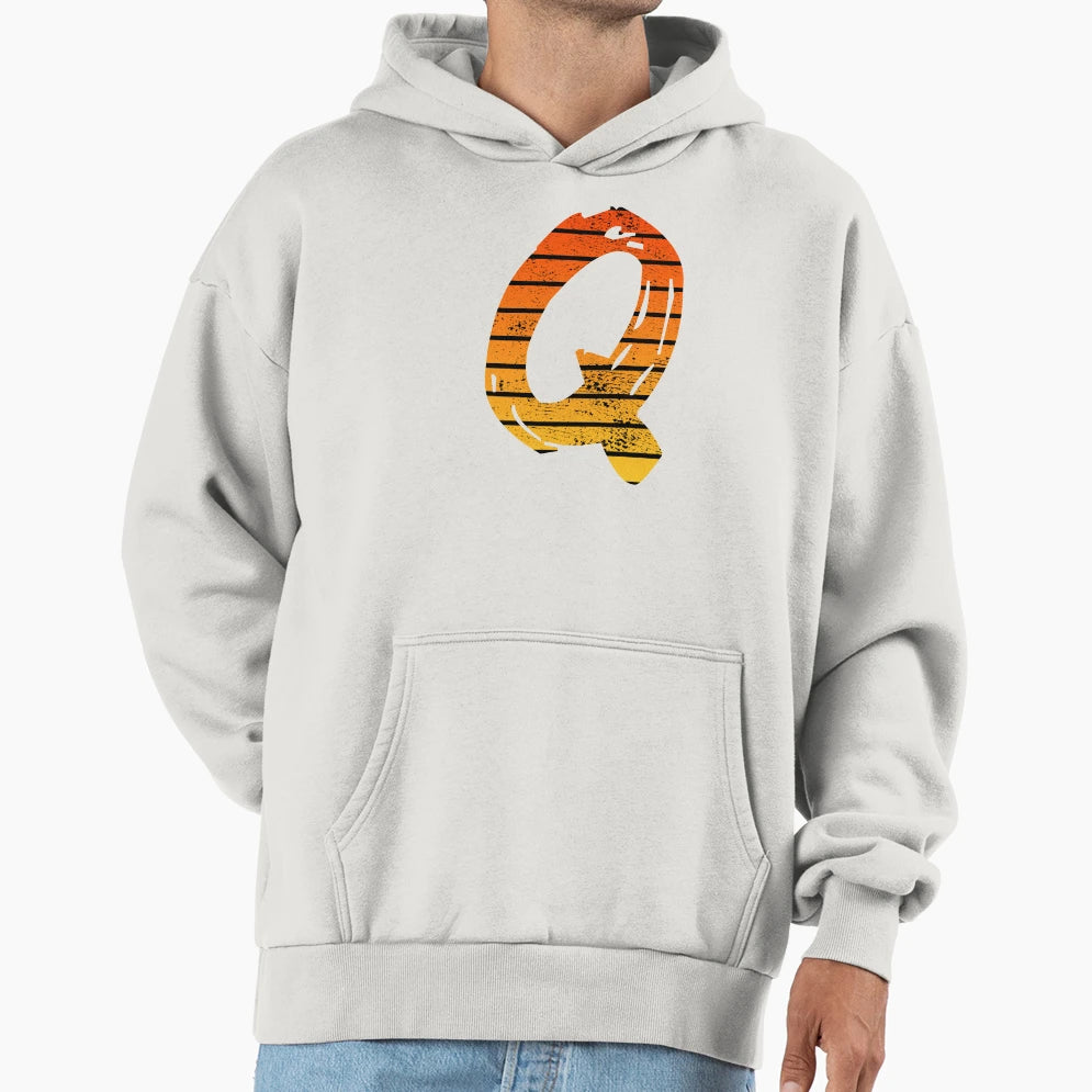 Letter Q Initials Hoodie - Casual Everyday Wear Unisex - T-Shirt, Sweatshirt, Hoodie