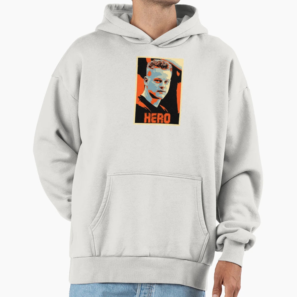 Joe Burrrow Hero Hoodie - Graphic Print Men Women - T-Shirt, Sweatshirt, Hoodie