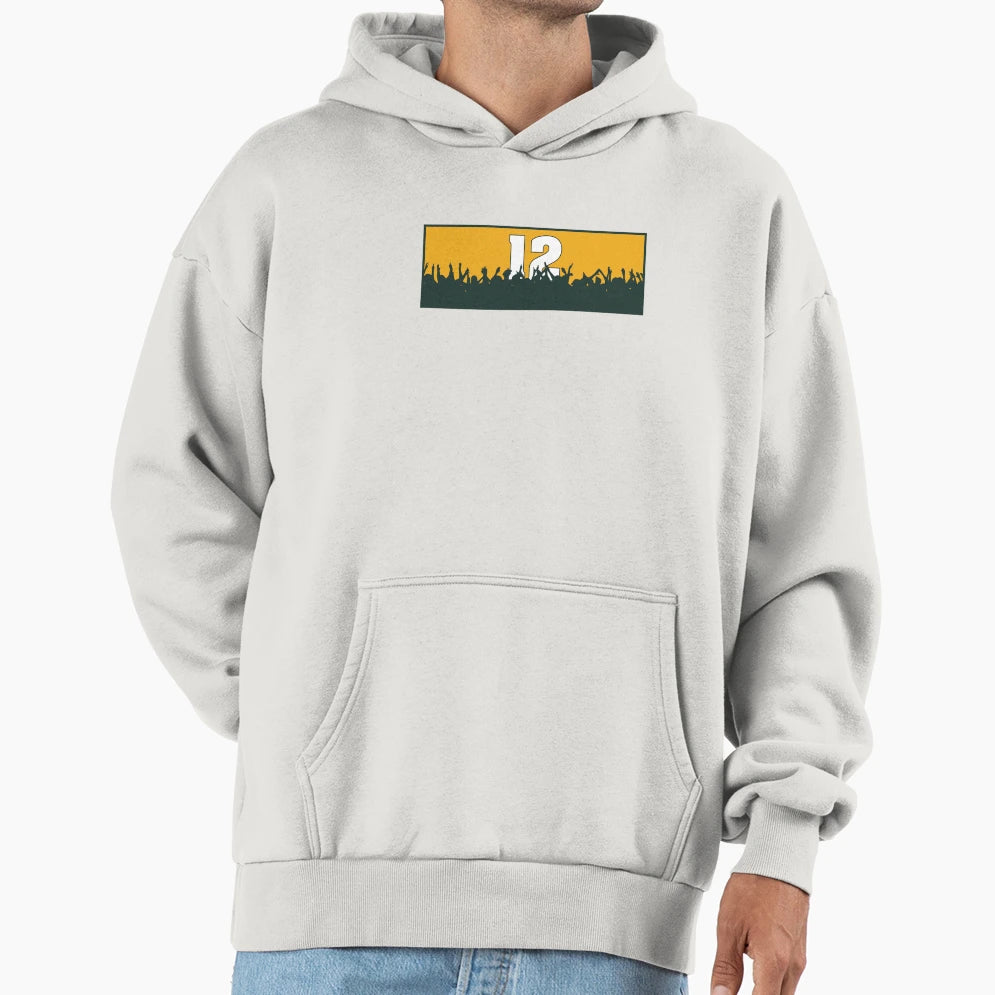 Cheering Green Bay 12 Hoodie - Aesthetic Graphic Men Women - T-Shirt, Sweatshirt, Hoodie