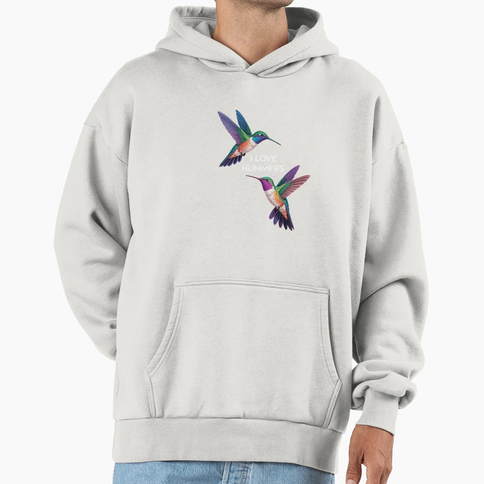 I Love Hummers Bird Colibri Hoodie - Custom Art Print for Adults - T-Shirt, Sweatshirt, Hoodie
