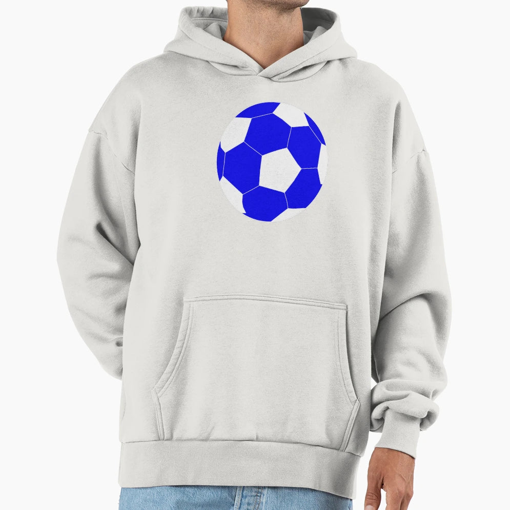 Blue Soccer Ball Drawing Hoodie - Custom Art Print Men Women - T-Shirt, Sweatshirt, Hoodie