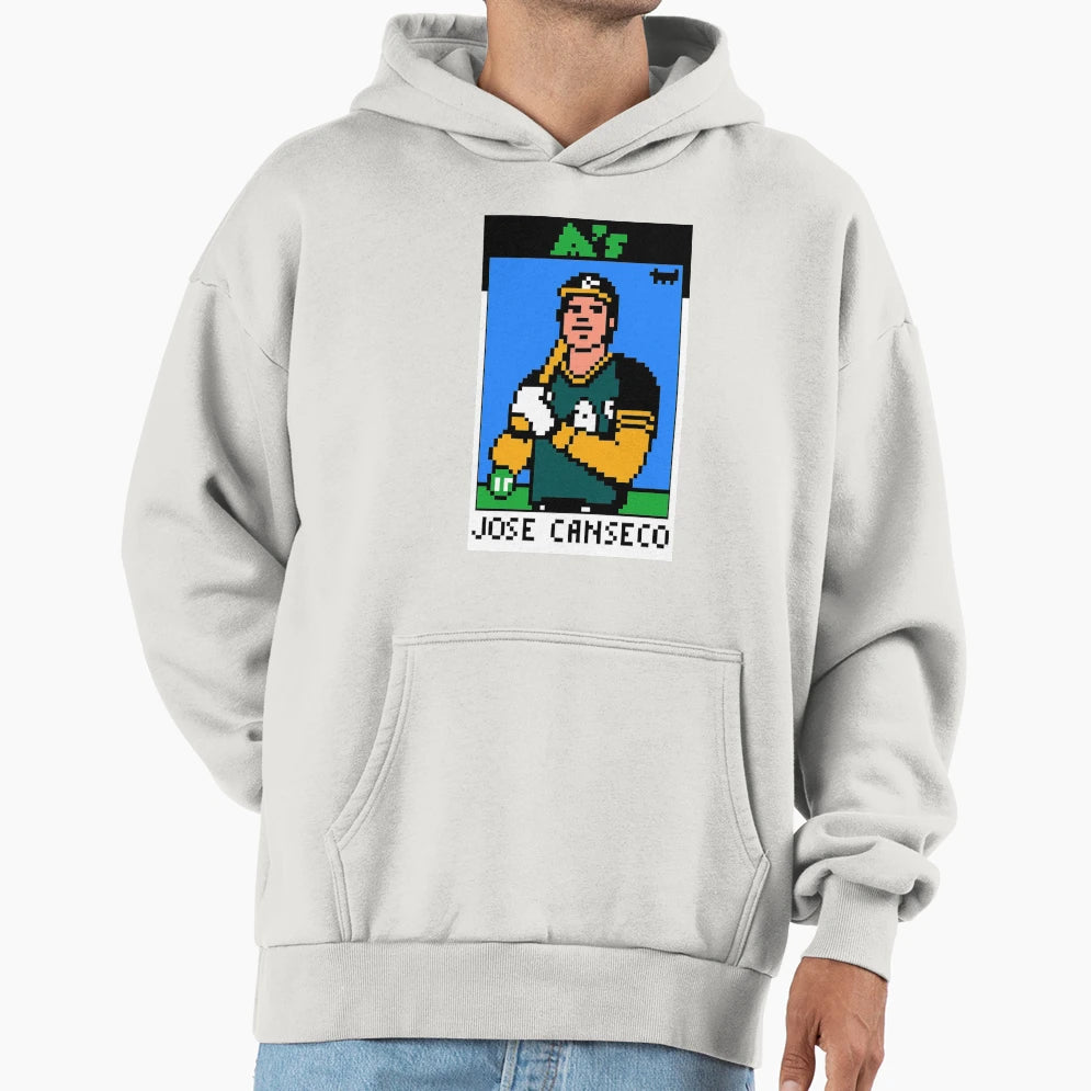 Jos Canseco 8 Bit Baseball Card Tribute Hoodie - Trendy Graphic Men Women - T-Shirt, Sweatshirt, Hoodie