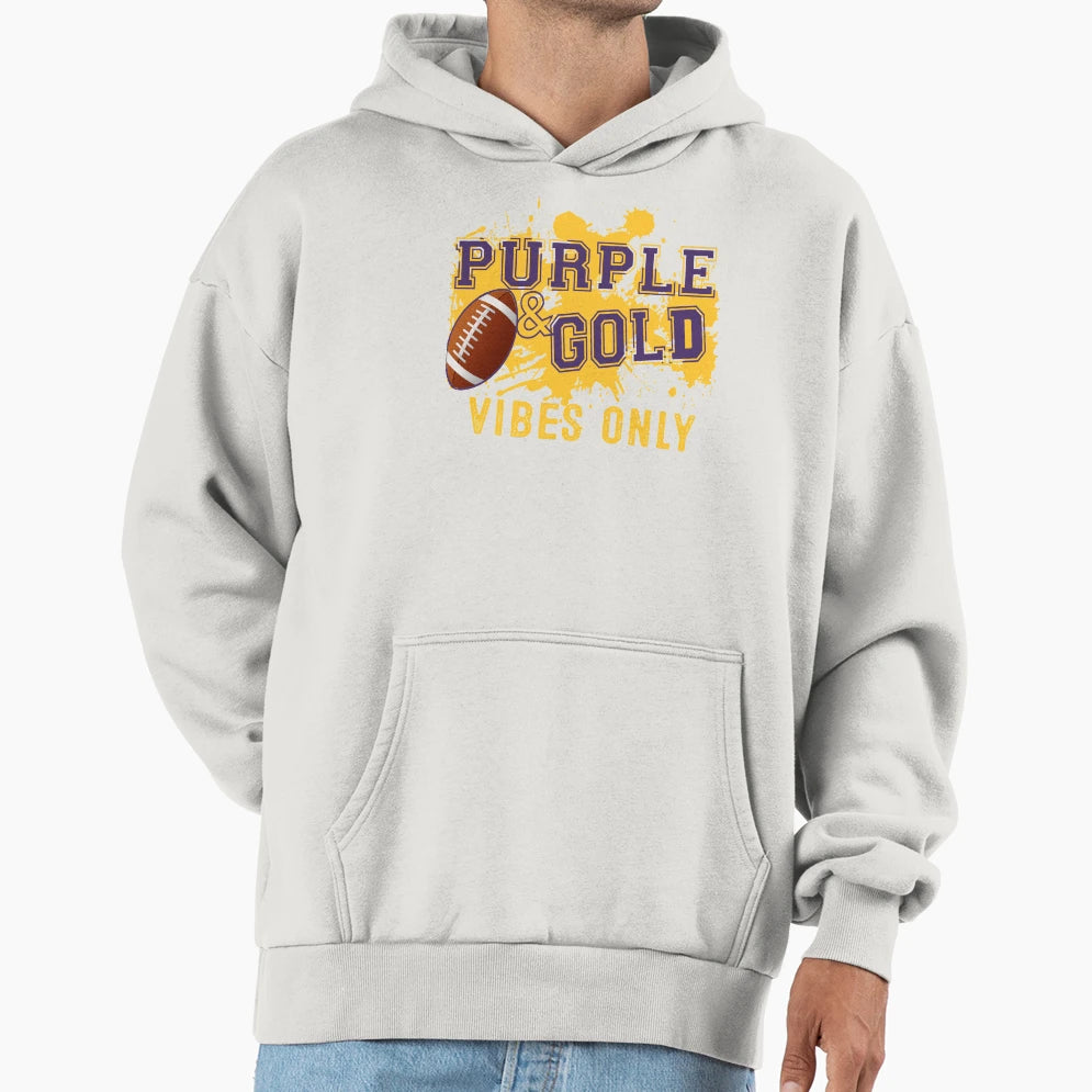 Purple Gold Game Day High School Football Hoodie - Novelty Apparel Unisex - T-Shirt, Sweatshirt, Hoodie