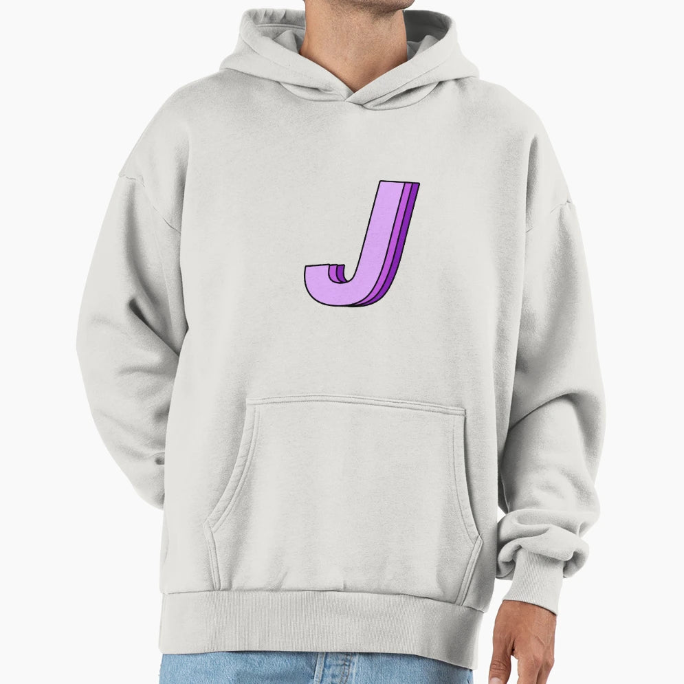 Purple J Hoodie - Trendy Graphic Unisex - T-Shirt, Sweatshirt, Hoodie