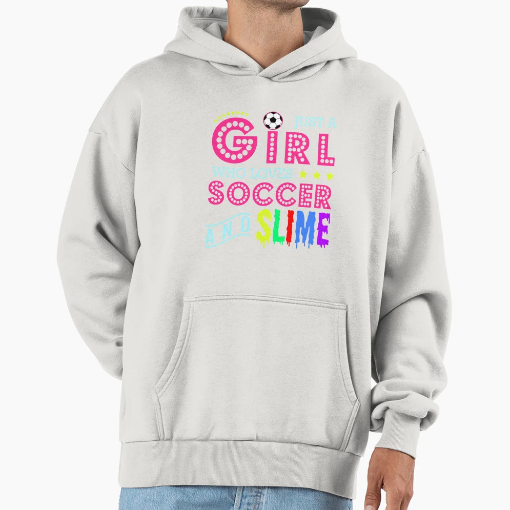 Just Who Loves Soccer And Slime T-Shirt - Aesthetic Graphic Men Women - T-Shirt, Sweatshirt, Hoodie
