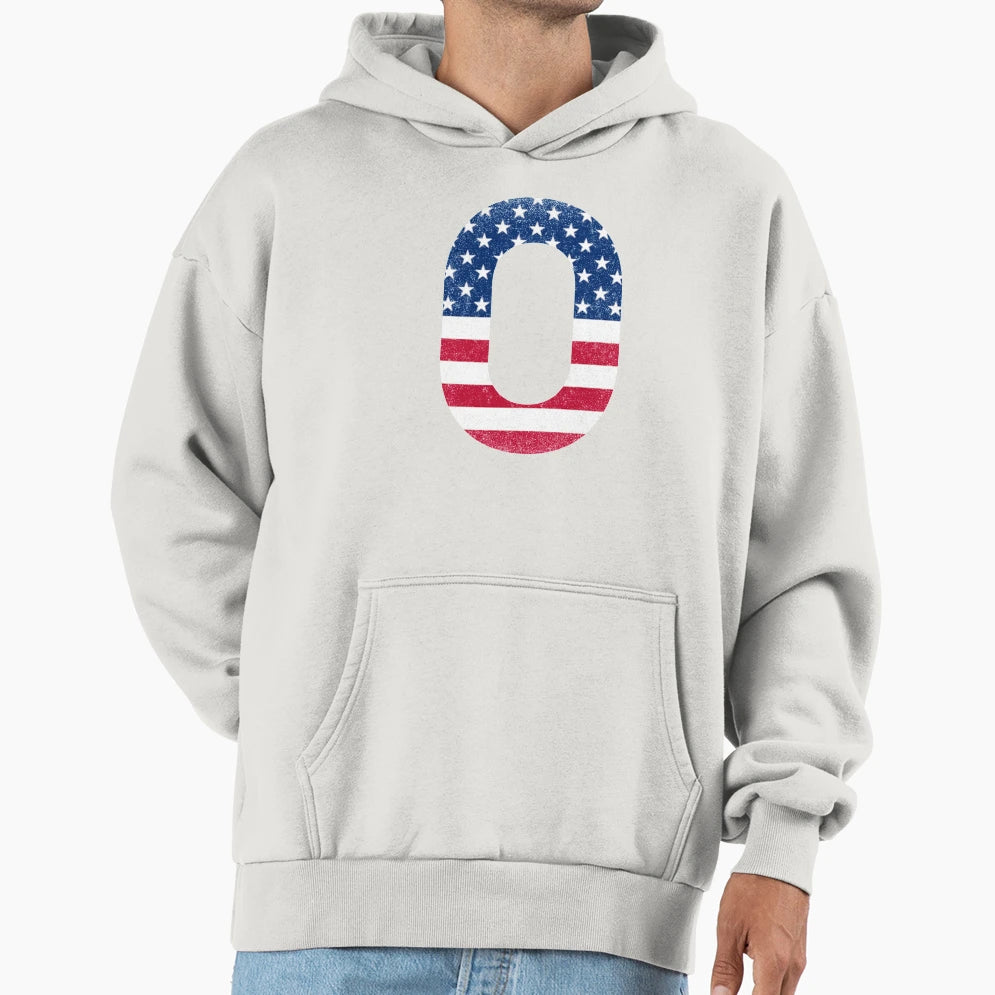 Letter O Capital Alphabet American Hoodie - Casual Everyday Wear Unisex - T-Shirt, Sweatshirt, Hoodie