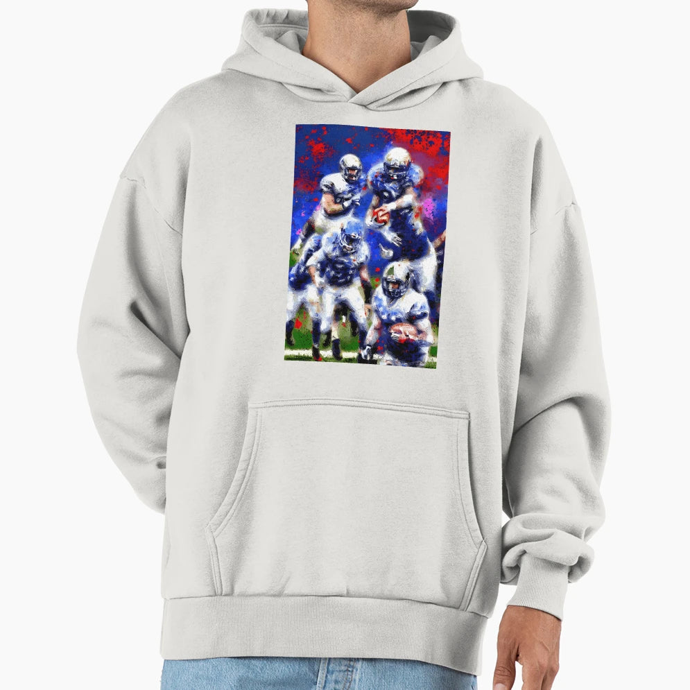 American Football Paint Splatter Hoodie - Graphic Print for Adults - T-Shirt, Sweatshirt, Hoodie