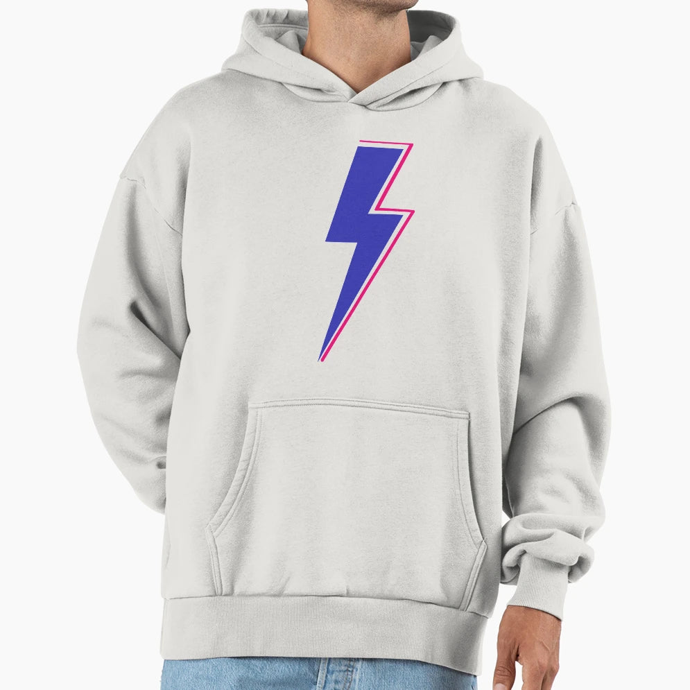 Blue Lighting Bolt Hoodie - Fun Novelty Design for Adults - T-Shirt, Sweatshirt, Hoodie