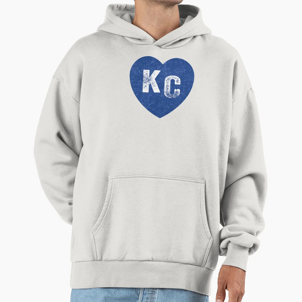 Royal Blue Kc Blue Heart Kansas City Hearts Hoodie - Graphic Print Unisex - T-Shirt, Sweatshirt, Hoodie