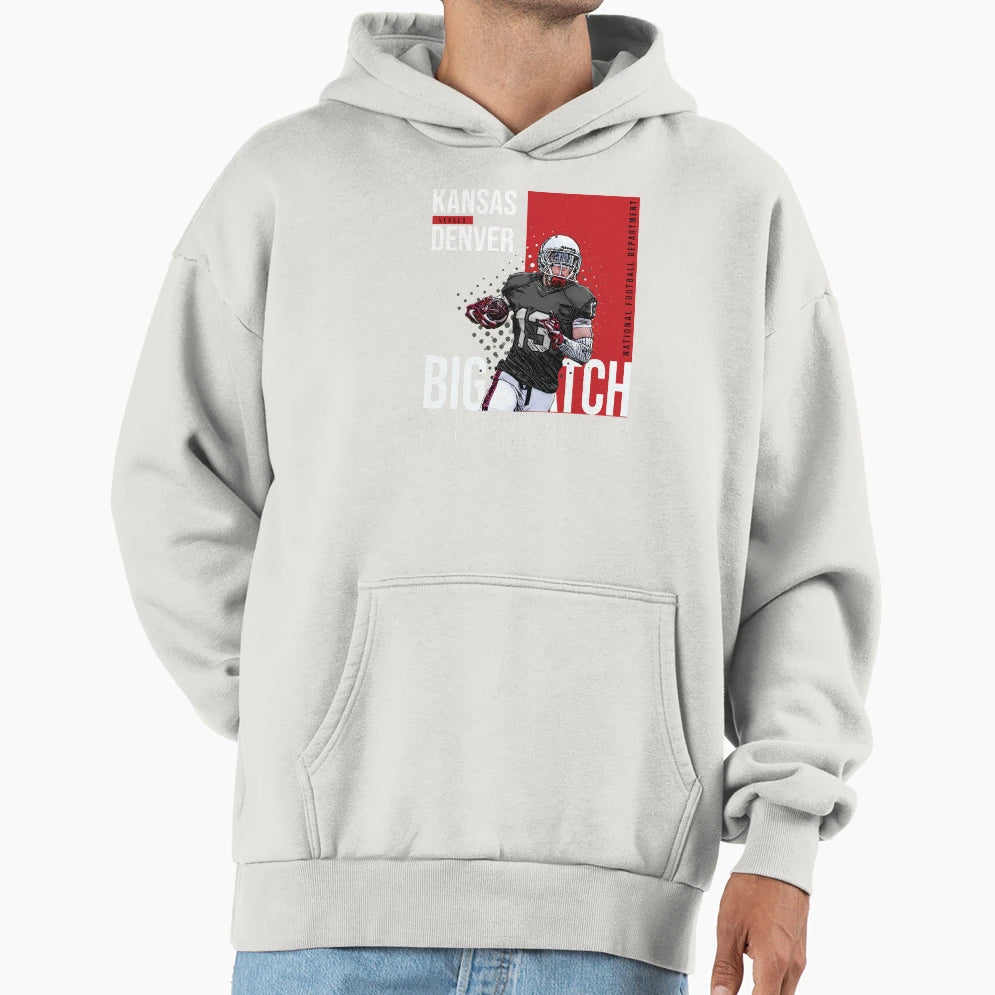 Kansas Vs Denver Big Match Football Hoodie - Fun Novelty Design Men Women - T-Shirt, Sweatshirt, Hoodie