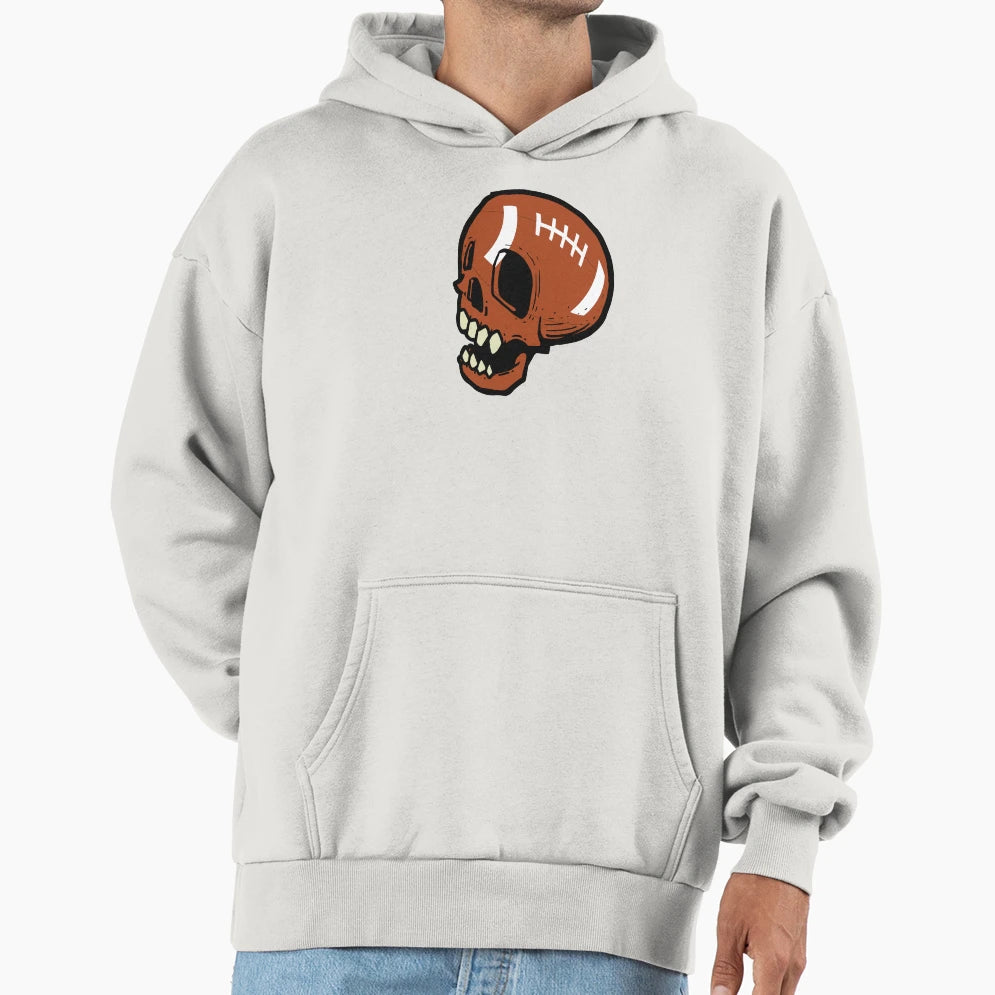 American Football Ball Skull Face Hoodie - Custom Art Print for Adults - T-Shirt, Sweatshirt, Hoodie