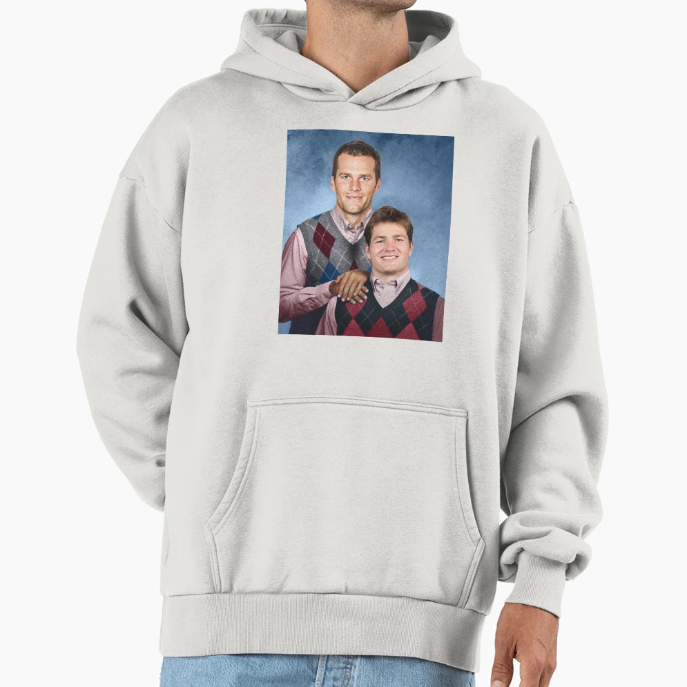 Brady And Drake Maye New England Football Hoodie - Graphic Print Unisex - T-Shirt, Sweatshirt, Hoodie