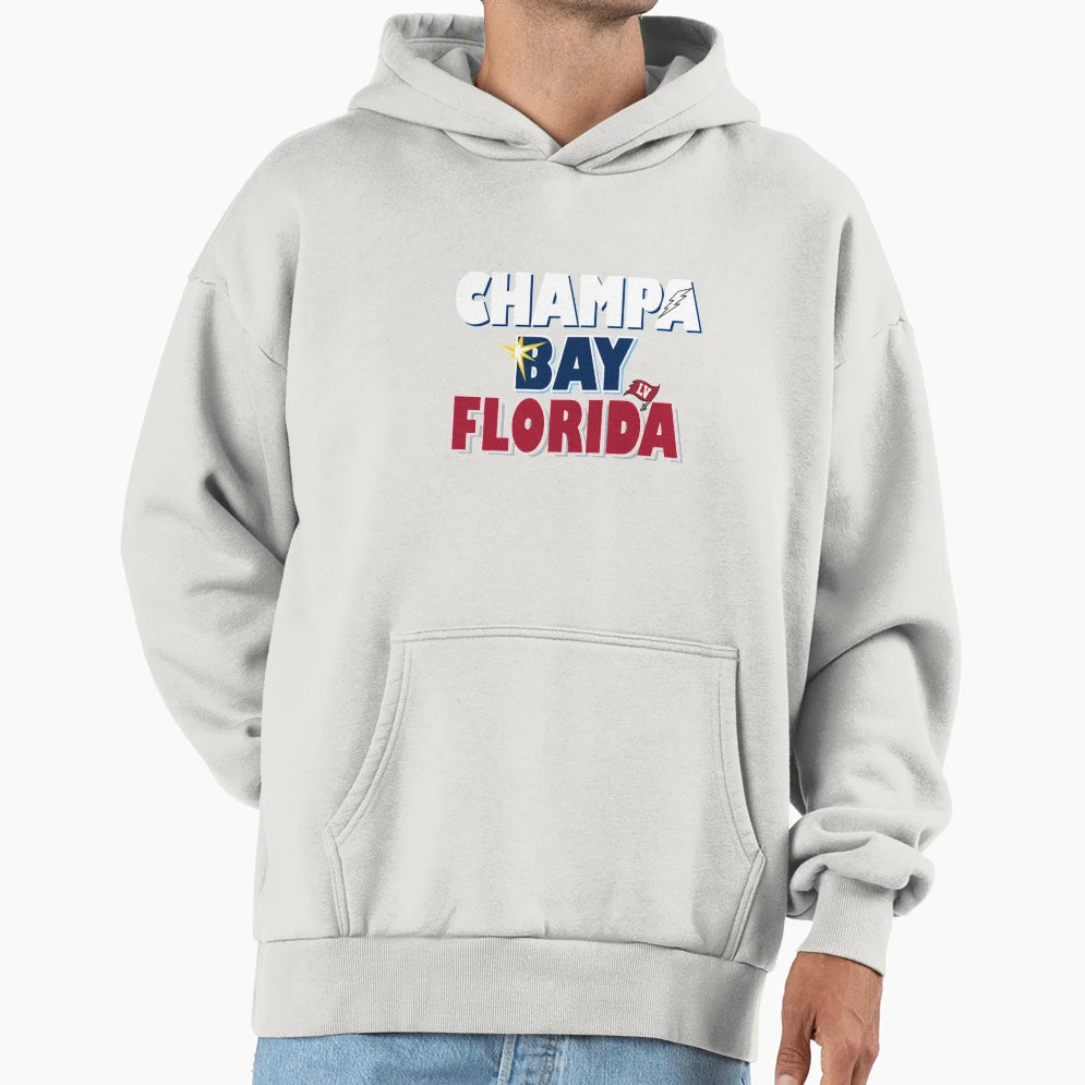 Champa Bay Florida Hoodie - Fun Novelty Design for Adults - T-Shirt, Sweatshirt, Hoodie