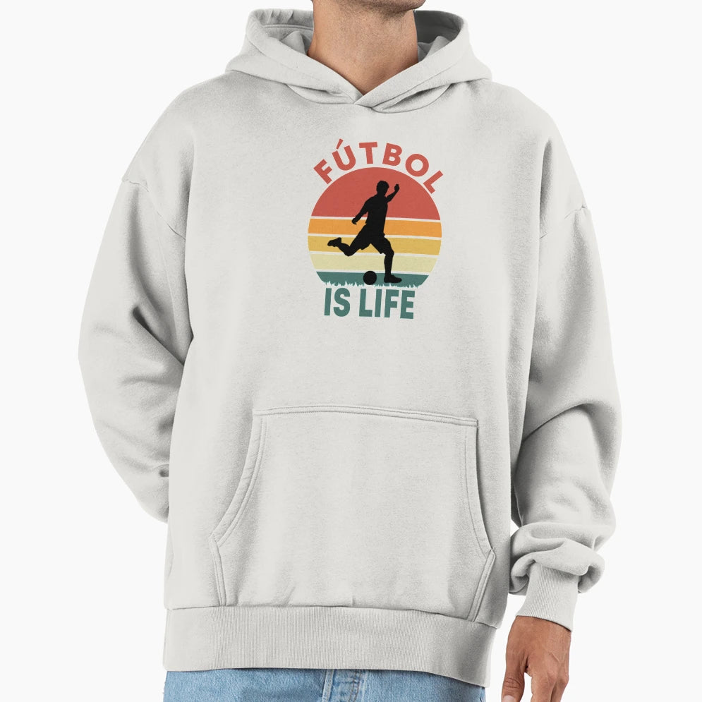 Futbol Is Life Hoodie - Minimalist Print for Adults - T-Shirt, Sweatshirt, Hoodie