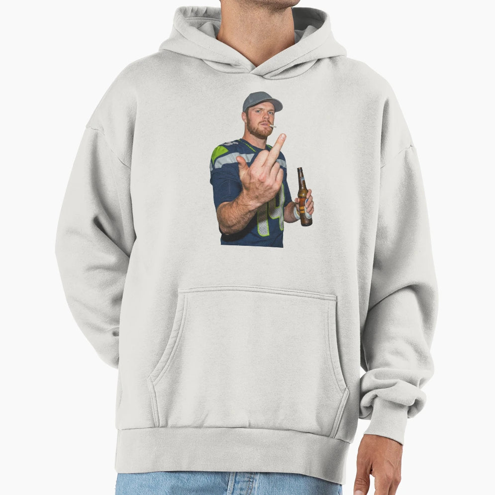 Sam Darnold Middle Finger Meme Hoodie - Novelty Apparel Unisex - T-Shirt, Sweatshirt, Hoodie