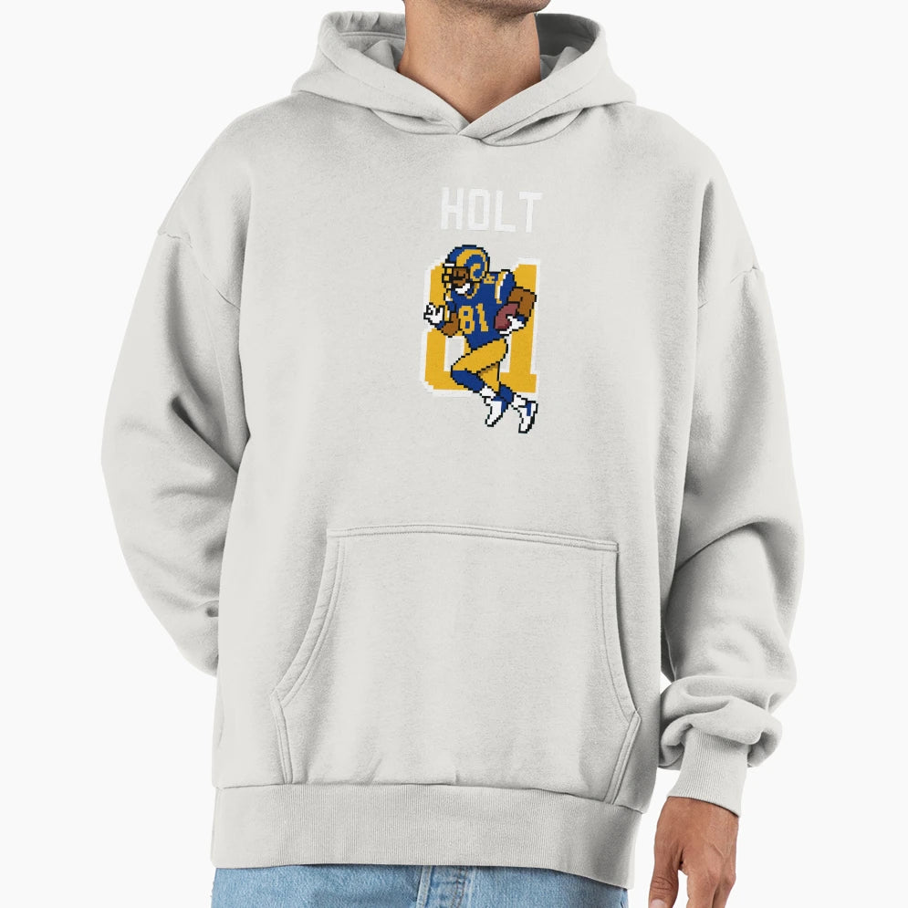 Torry Holt 81 Rams 8 Bit Football Hoodie - Trendy Graphic for Adults - T-Shirt, Sweatshirt, Hoodie