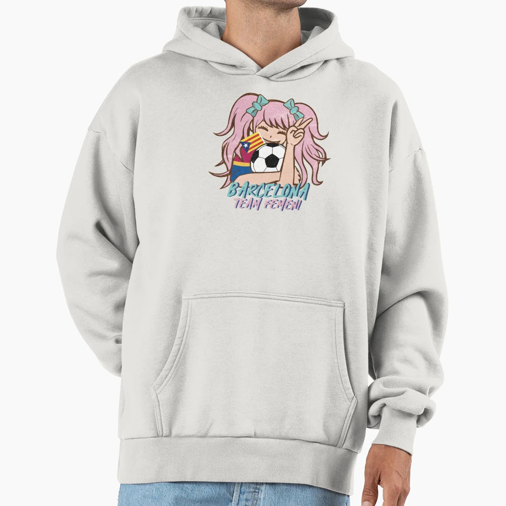 Barcelona Femeni Anime Soccer Hoodie - Streetwear Style for Adults - T-Shirt, Sweatshirt, Hoodie