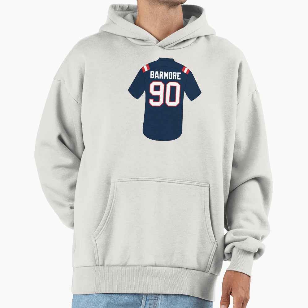 Christian Barmore Jersey Number 90 Hoodie - Unique Graphic for Adults - T-Shirt, Sweatshirt, Hoodie