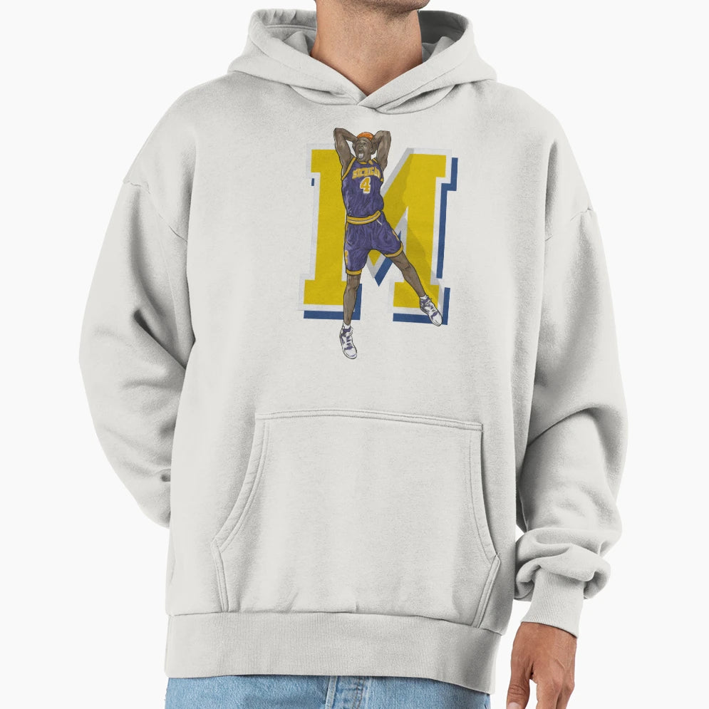Michigan Basketball Fab 5 Chris Webber Hoodie - Graphic Print Men Women - T-Shirt, Sweatshirt, Hoodie
