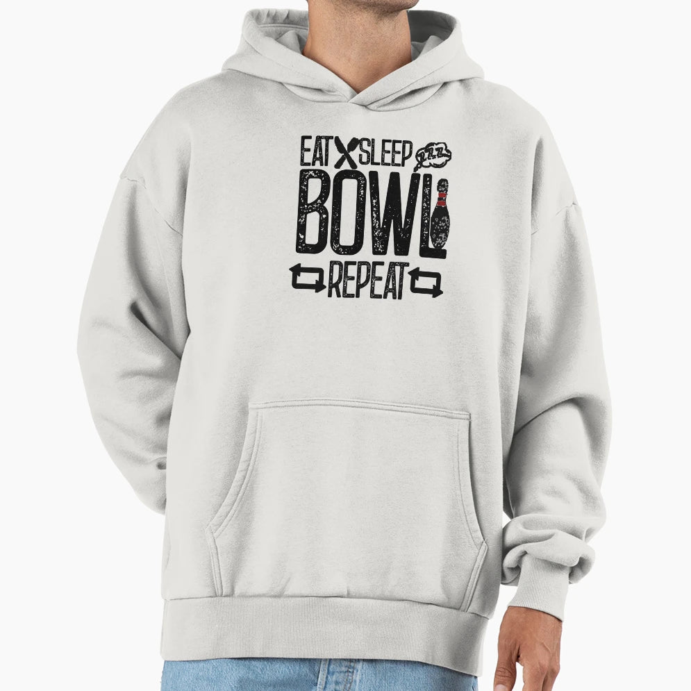 Eat Sleep Bowl Repeat Funny Bowling Hoodie - Aesthetic Graphic Unisex - T-Shirt, Sweatshirt, Hoodie