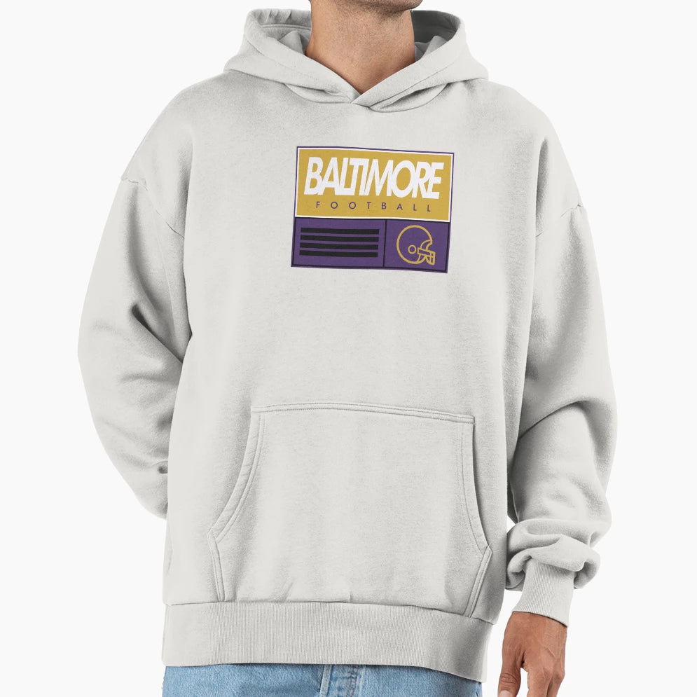 Baltimore Football Hoodie - Trendy Graphic for Adults - T-Shirt, Sweatshirt, Hoodie