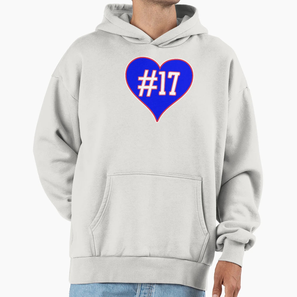 Red White Blue 17 Heart Josh Buffalo Hoodie - Aesthetic Graphic for Adults - T-Shirt, Sweatshirt, Hoodie