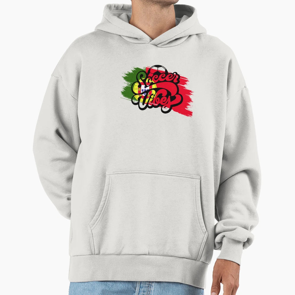 Soccer Vibes Portugal Hoodie - Minimalist Print for Adults - T-Shirt, Sweatshirt, Hoodie