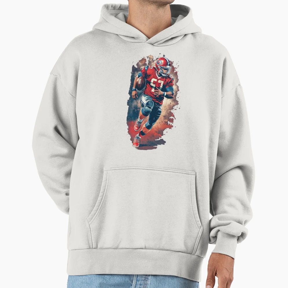 American Football Player Hoodie - Custom Art Print Men Women - T-Shirt, Sweatshirt, Hoodie