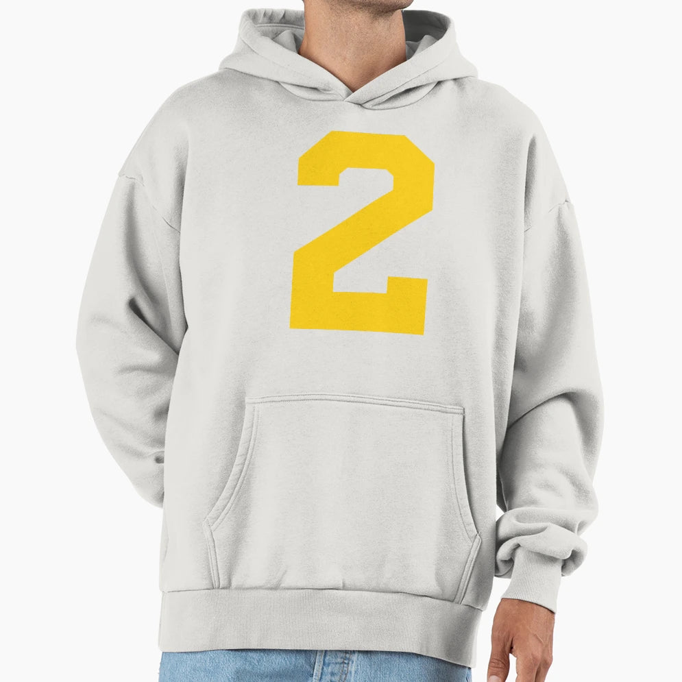 Number 2 Yellow Two Sports Number Hoodie - Casual Everyday Wear for Adults - T-Shirt, Sweatshirt, Hoodie