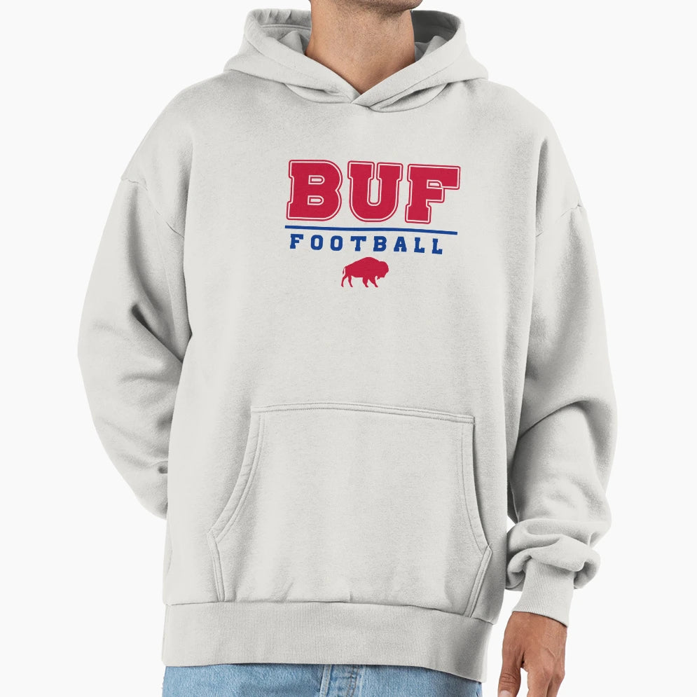 Buf Football Buffalo Football Hoodie - Minimalist Print Unisex - T-Shirt, Sweatshirt, Hoodie