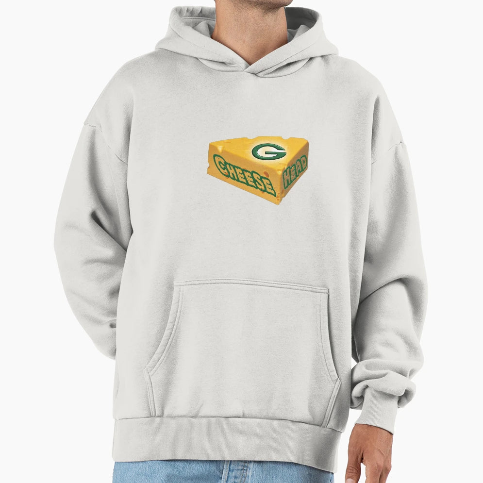 Green Bay Cheese Head Hoodie - Graphic Print for Adults - T-Shirt, Sweatshirt, Hoodie
