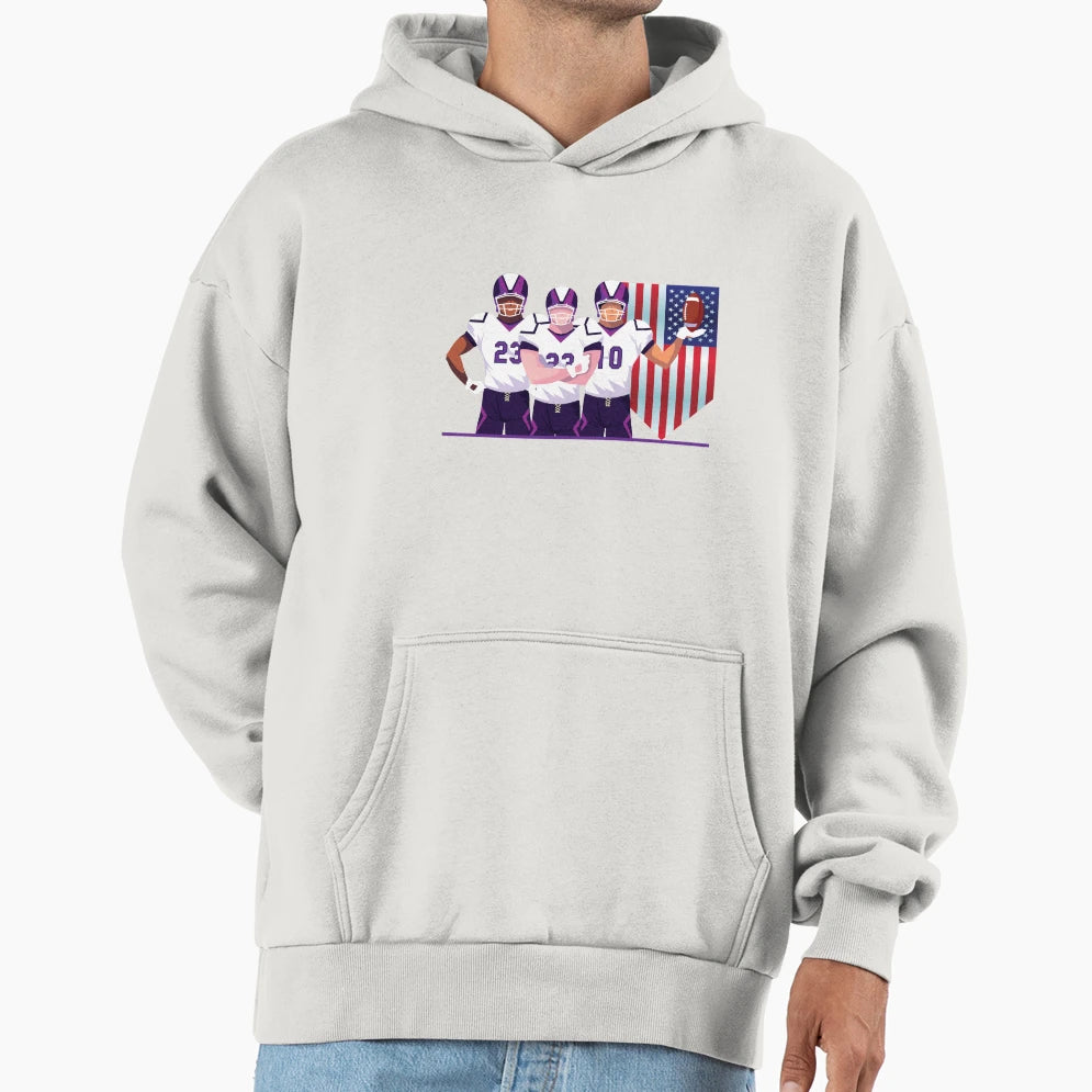 American Football Hoodie - Graphic Print Unisex - T-Shirt, Sweatshirt, Hoodie