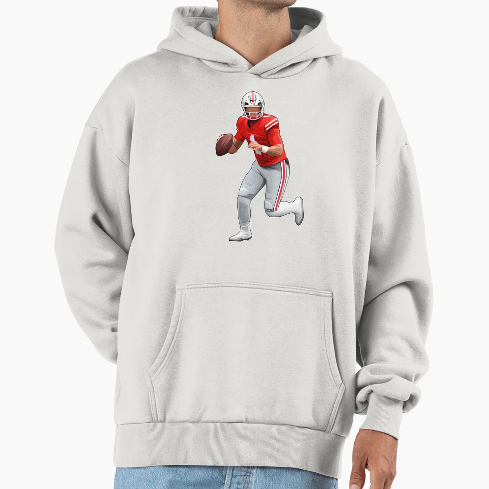 Justin Fields Drop Backs Hoodie - Unique Graphic Unisex - T-Shirt, Sweatshirt, Hoodie