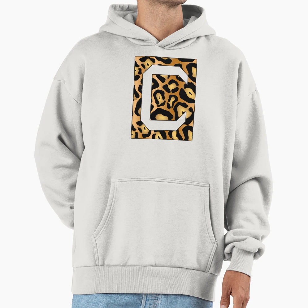 Letter C Jaguar Stencil Font Hoodie - Minimalist Print Men Women - T-Shirt, Sweatshirt, Hoodie