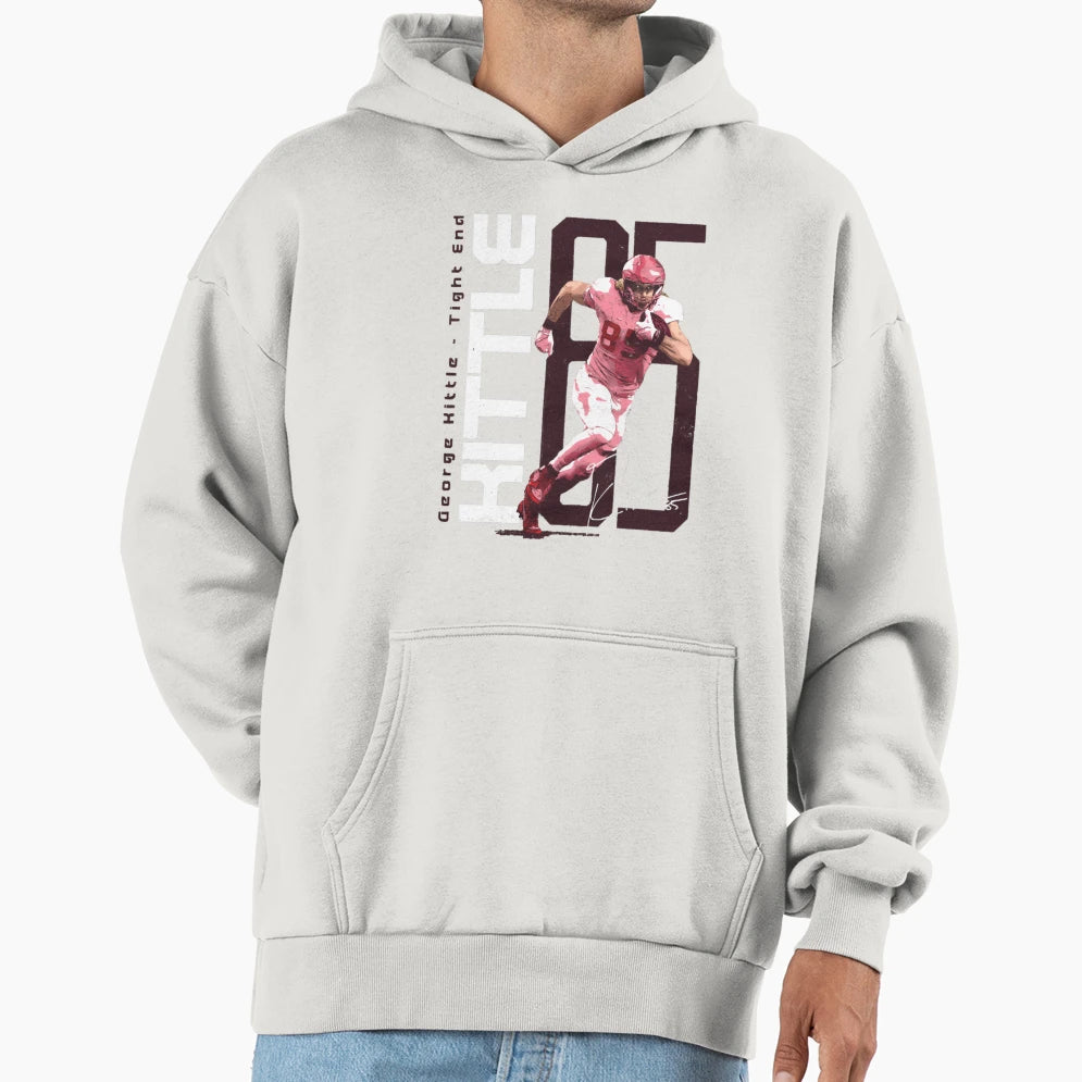 George Krieger Sport Kittle Tight End Hoodie - Trendy Graphic for Adults - T-Shirt, Sweatshirt, Hoodie