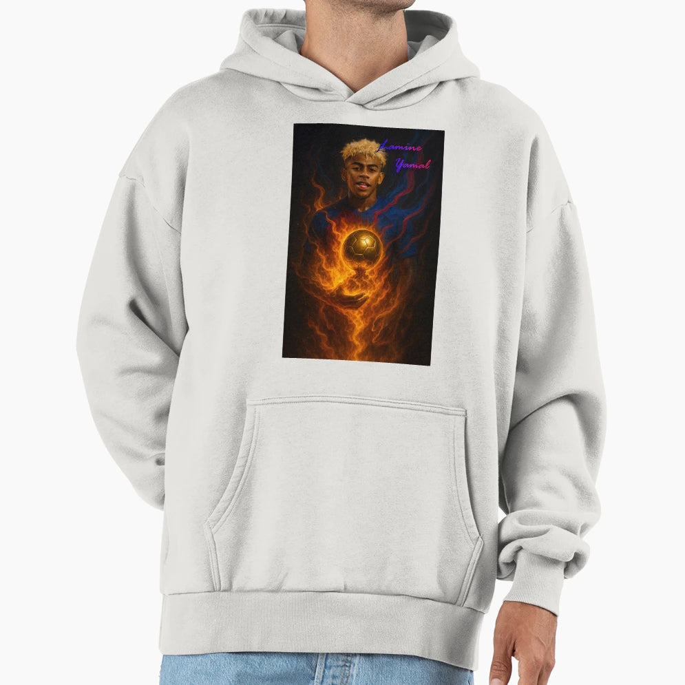 Lamine Yamal Golden Ball Hoodie - Trendy Graphic for Adults - T-Shirt, Sweatshirt, Hoodie
