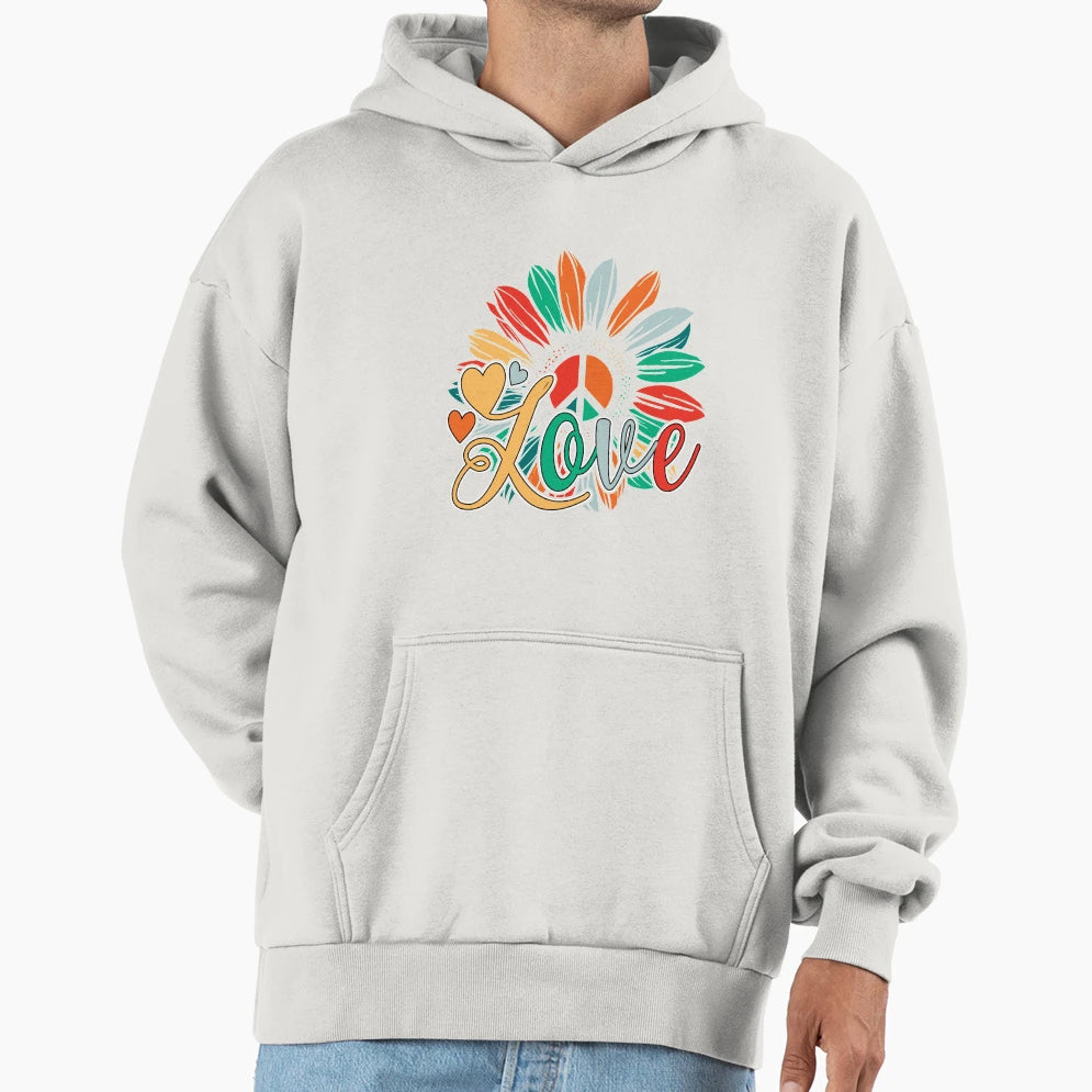 Love Flower Peace Love Hippie 60S 70S Hoodie - Custom Art Print Men Women - T-Shirt, Sweatshirt, Hoodie