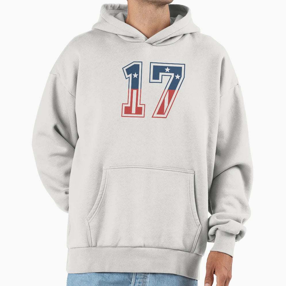 Number 17 Usa Hoodie - Minimalist Print Men Women - T-Shirt, Sweatshirt, Hoodie